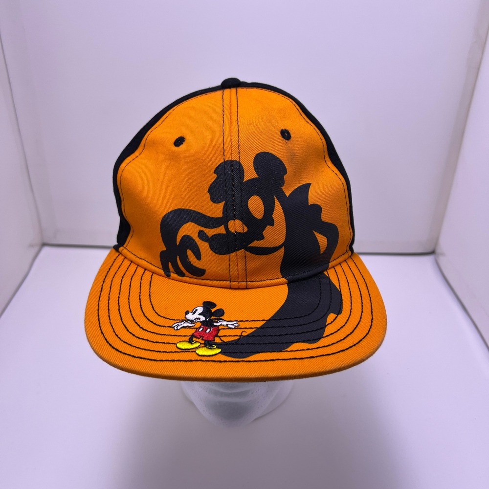 Disney Mickey Mouse Halloween Happy Haunting Snapback Hat Orange Black SHA18602